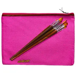 پوشه پارچه ای طرح خال خال صورتی سویل