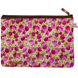 پوشه پارچه ای طرح گل ریز سفید صورتی سویل