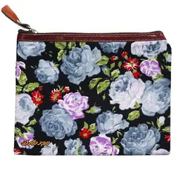 پوشه پارچه ای طرح گل درشت مشکی ابی سویل