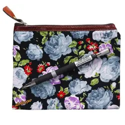 پوشه پارچه ای طرح گل درشت مشکی ابی سویل