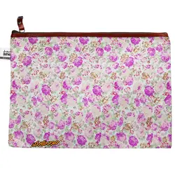 پوشه پارچه ای طرح گل ریز آبی یاسی سویل