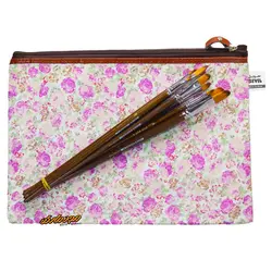 پوشه پارچه ای طرح گل ریز آبی یاسی سویل