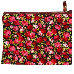 پوشه پارچه ای طرح گل ریز قرمز مشکی سویل