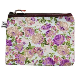 پوشه پارچه ای طرح گل درشت ابی کرمی سویل