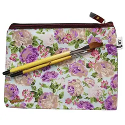 پوشه پارچه ای طرح گل درشت ابی کرمی سویل