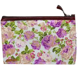 پوشه پارچه ای طرح گل درشت ابی کرمی سویل