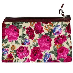 پوشه پارچه ای طرح گل درشت سفید سرخابی سویل