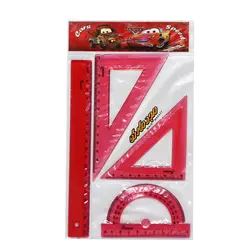 ست گونیا/نقاله ژله ای 4تیکه قرمز رنگ صریر