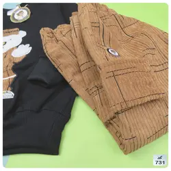 بلوز شلوار تدی مخمل کبریتی