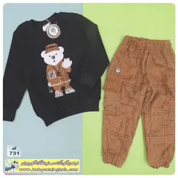 بلوز شلوار تدی مخمل کبریتی