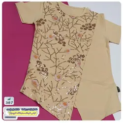 تیشرت دخترانه گل پولک