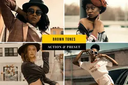 پریست و اکشن فتوشاپ تم قهوه ای Brown Tones Action