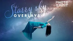 مجموعه اکشن فتوشاپ زمینه ستاره ای Night Sky Starry Overlays