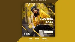 قالب لایه باز بنر فتوشاپ فروش لباس و عکاسی Fashion sale