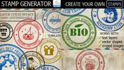 اکشن ساخت افکت مهر فتوشاپ Rubber Stamp Generator