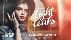 اکشن فتوشاپ مجموعه افکت نور فیلم Film Light Leaks Overlays