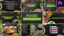 پروژه آماده پریمیر پکیج گرافیک تبلیغاتی غذا و آشپزی