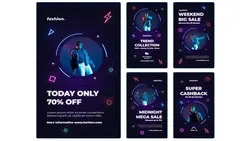 فایل لایه باز فتوشاپ استوری اینستاگرام با سبک نئون Neon sale