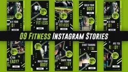 پروژه افترافکت مجموعه استوری اینستاگرام بدنسازی Fitness Instagram Stories