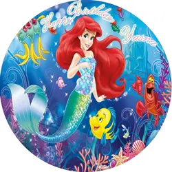 بنر زیبای دایره ای جشن و تولد تم پری دریایی طرح اوریل