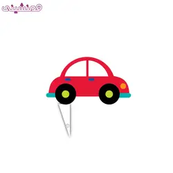 تاپر 15 سانتی شخصیت جشن و تولد طرح ماشین قرمز کد 01 مدل حمل و نقل