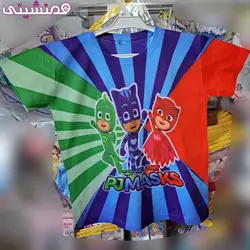 تیشرت زیبای پنبه طرح شب نقابها PJMASKS