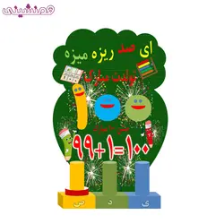 استند چوبی جشن و تولد تم مدرسه و دانشگاه مدل جشن صد 100