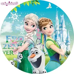 بنر زیبای دایره ای تم جشن و تولد تم فروزن السا و آنا مدل Frozen Fever