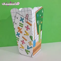 بسته 10 عددی ظرف پاپکرن جشن و تولد تم مدرسه و دانشگاه جشن ریاضی مناسب جشن صد، هزار و میلیون