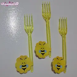 بسته 10 عددی چنگال ویژه تم جشن و تولد تم زنبور جدید