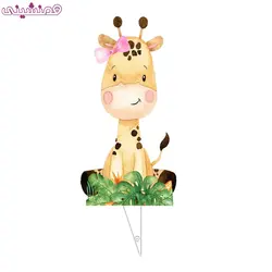 تاپر 15 سانتی شخصیت زرافه دختر طرح آبرنگی کد 02 تم حیوانات جنگل سافاری