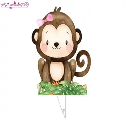 تاپر 15 سانتی شخصیت میمون دختر طرح آبرنگی کد 02 تم حیوانات جنگل سافاری