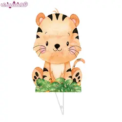 تاپر 15 سانتی شخصیت ببر طرح آبرنگی کد 02 تم حیوانات جنگل سافاری