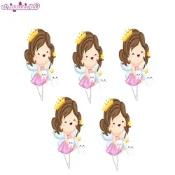 مجموعه 5 عددی تاپر 6 سانتی جشن و تولد تم دندونی دختر کد 01