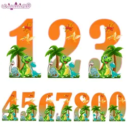 استیکر اعداد مدل جشن و تولد تم دایناسورها طرح 03