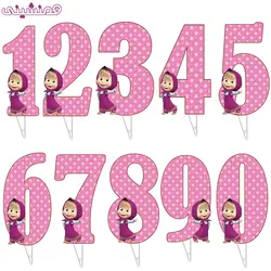 تاپر تولد اعداد مدل جشن و تولد تم ماشا و میشا خرسه