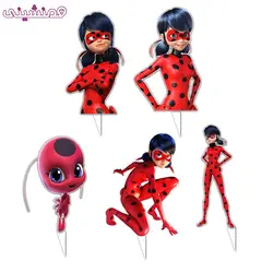 تاپر 6 سانتی تولد مدل دختر کفشدوزکی میراکلس مجموعه 5 عددی