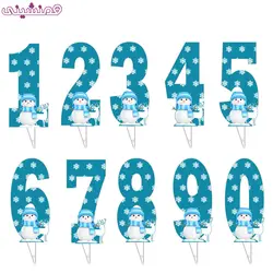 تاپر تولد اعداد مدل جشن و تولد تم برفی و زمستونی