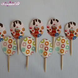 بسته 10 عددی خلال فینگر فود جشن و تولد تم آبنباتی و دونات