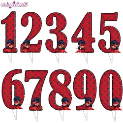 تاپر تولد اعداد مدل تم جشن دختر کفشدوزکی میراکلس