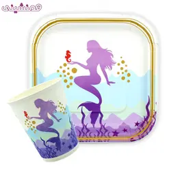 ست 10 نفره پیشدستی و لیوان تم پری دریایی طرح اسپرت 01