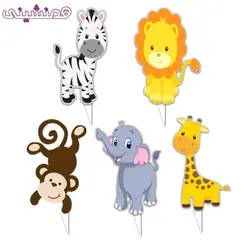 مجموعه 5 عددی تاپر و استند روکیکی طرح تم حیوانات جنگل کد 01