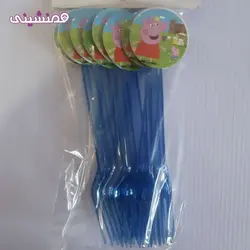 بسته 10 عددی چنگال تم پپاپیگ طرح 01