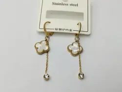 گوشواره ونکلیف با آویز نگین gh51 &bull; گالری بدلیجات ترنج