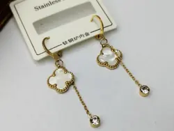 گوشواره ونکلیف با آویز نگین gh51 &bull; گالری بدلیجات ترنج