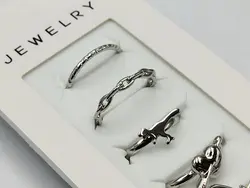 پک انگشتر مینیمال نقره ای شیک &bull; گالری بدلیجات ترنج