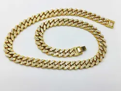 گردنبند فول نگین طلایی با قفل کتابی &bull; گالری بدلیجات ترنج