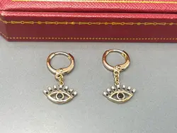 گوشواره حلقه ای ظریف ژوپینگ طرح چشم &bull; گالری بدلیجات ترنج