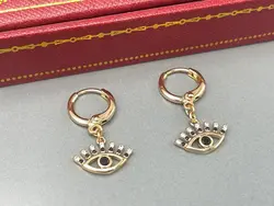 گوشواره حلقه ای ظریف ژوپینگ طرح چشم &bull; گالری بدلیجات ترنج