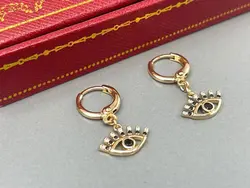 گوشواره حلقه ای ظریف ژوپینگ طرح چشم &bull; گالری بدلیجات ترنج